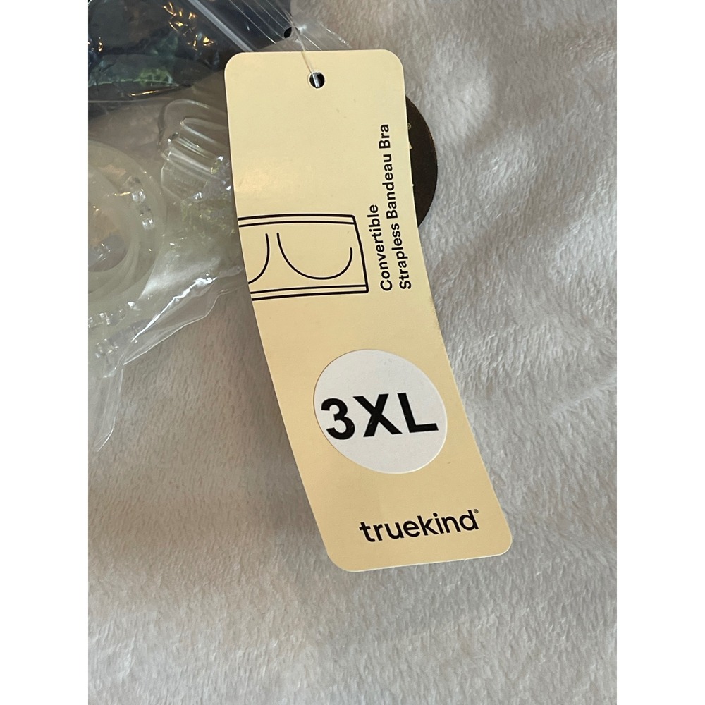 Truekind Convertible Strapless Bandeau Bra Black 3XL Seamless Wirefree NWT - Picture 3 of 11